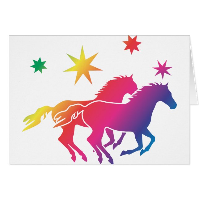 Regenboog Paarden Koppel (Voorkant Horizontaal)