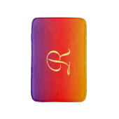 Regenboog Paars Oranje Rode Gele Monogram Push Badmat (Voorkant Verticaal)
