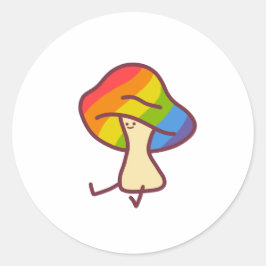 Regenboog Paddenstoel Sticker