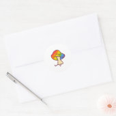Regenboog Paddenstoel Sticker (Envelop)