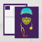 regenboog paisley masker ansichtkaart briefkaart (Voorkant / Achterkant)