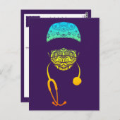 regenboog paisley mondmasker briefkaart (Voorkant / Achterkant)