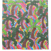 Regenboog Palm Tree Print Douchegordijn (Voorkant)