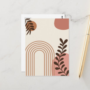 Regenboog Palmblad Zon, Boho Abstract Geometrische Briefkaart