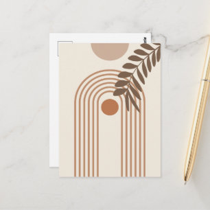 Regenboog Palmblad Zon, Boho Abstract Geometrische Briefkaart