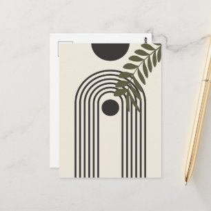 Regenboog Palmblad Zon, Boho Abstract Geometrische Briefkaart