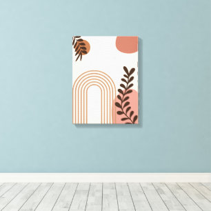 Regenboog Palmblad Zon, Boho Abstract Geometrische Canvas Afdruk