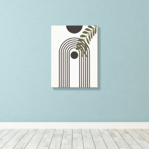 Regenboog Palmblad Zon, Boho Abstract Geometrische Canvas Afdruk