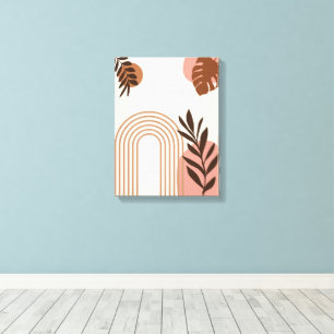 Regenboog Palmblad Zon, Boho Abstract Geometrische Canvas Afdruk