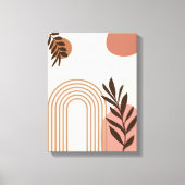 Regenboog Palmblad Zon, Boho Abstract Geometrische Canvas Afdruk (Voorkant)