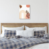 Regenboog Palmblad Zon, Boho Abstract Geometrische Canvas Afdruk (Insitu (Slaapkamer))