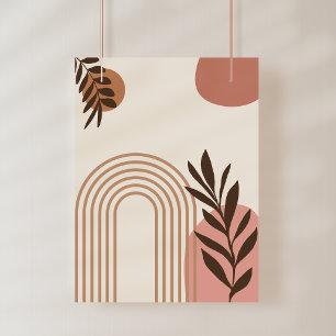 Regenboog Palmblad Zon, Boho Abstract Geometrische Foto Afdruk