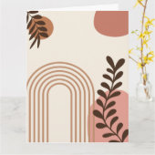 Regenboog Palmblad Zon, Boho Abstract Geometrische Kaart (Gele Bloem)
