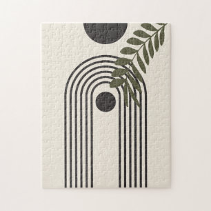 Regenboog Palmblad Zon, Boho Abstract Geometrische Legpuzzel