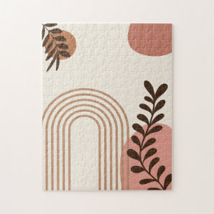 Regenboog Palmblad Zon, Boho Abstract Geometrische Legpuzzel