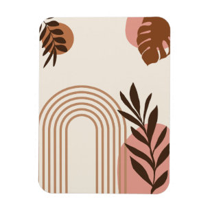 Regenboog Palmblad Zon, Boho Abstract Geometrische Magneet