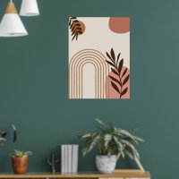 Regenboog Palmblad Zon, Boho Abstract Geometrische