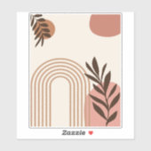 Regenboog Palmblad Zon, Boho Abstract Geometrische Sticker (Vel)