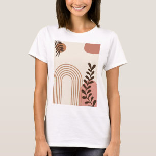 Regenboog Palmblad Zon, Boho Abstract Geometrische T-shirt