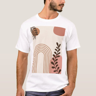 Regenboog Palmblad Zon, Boho Abstract Geometrische T-shirt