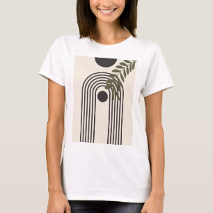 Regenboog Palmblad Zon, Boho Abstract Geometrische T-shirt