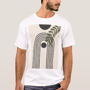 Regenboog Palmblad Zon, Boho Abstract Geometrische T-shirt
