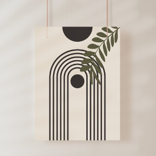 Regenboog Palmblad Zon, Boho Abstracte Geometrisch Foto Afdruk