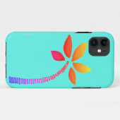 Regenboog palmboom tekening met blauwe achtergrond Case-Mate iPhone case (Achterkant (horizontaal))