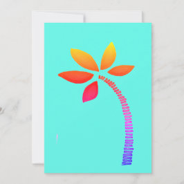 Regenboog palmboom tekening met blauwe achtergrond feestdagenkaart