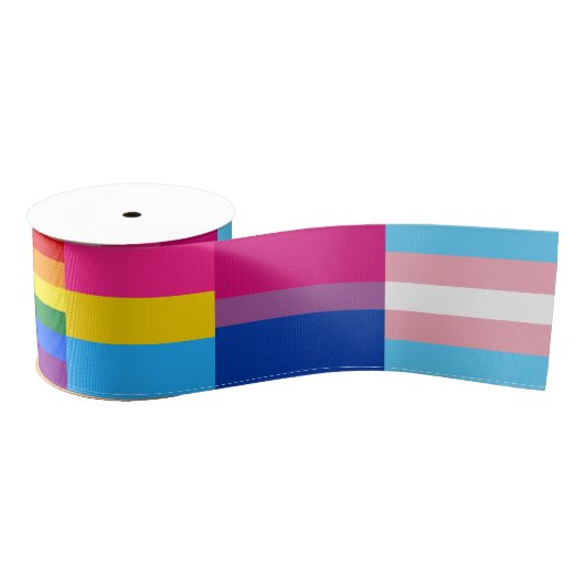 Regenboog, panseksuele, transseksuele en biseksuel grosgrain lint (Spoel)