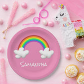 Regenboog Papieren Bordje (Feest)