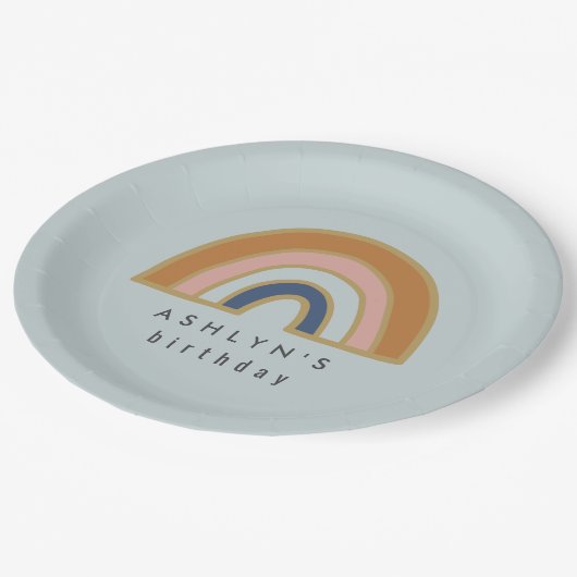  regenboog papieren bordje (Gekanteld)