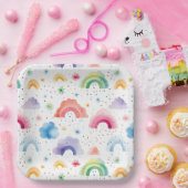 Regenboog Papieren Bordje (Feest)