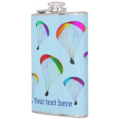 Regenboog paraliders op bord hemelsblauw - vliegen heupfles (Links)