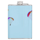 Regenboog paraliders op bord hemelsblauw - vliegen heupfles (Achterkant)