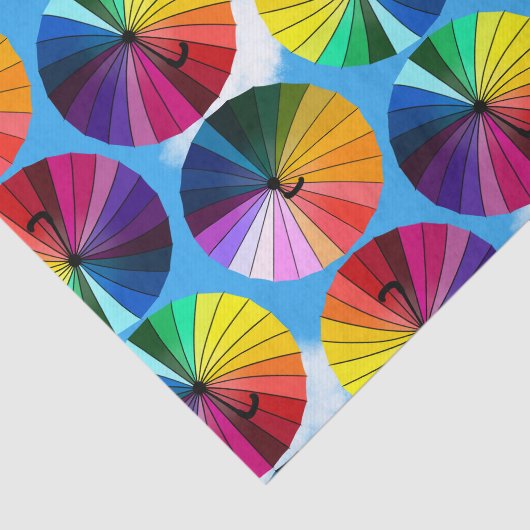 Regenboog paraplu hemel tissuepapier (Detail)