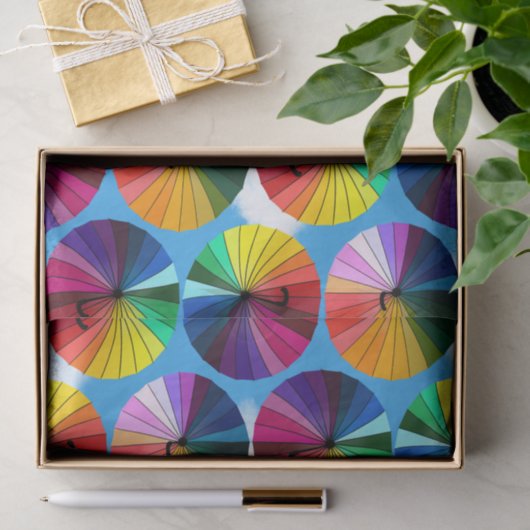 Regenboog paraplu hemel tissuepapier (Geschenk)