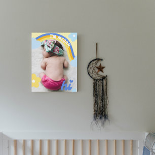 Regenboog Pasgeboren Foto Baby Nursery Decor Canva Canvas Afdruk