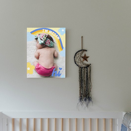 Regenboog Pasgeboren Foto Baby Nursery Decor Canva Canvas Afdruk
