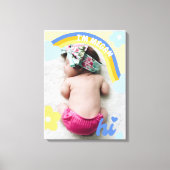 Regenboog Pasgeboren Foto Baby Nursery Decor Canva Canvas Afdruk (Voorkant)