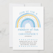 Regenboog Pastel Doodle Art Boys Verjaardag uitnod Kaart (Voorkant)
