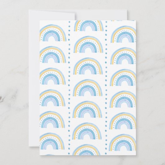 Regenboog Pastel Doodle Art Boys Verjaardag uitnod Kaart (Achterkant)