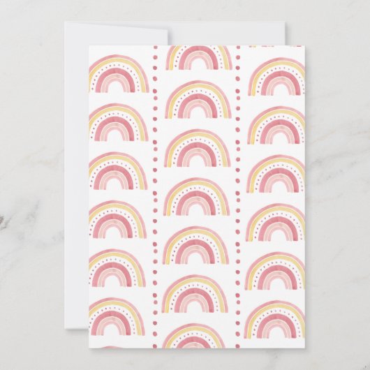 Regenboog Pastel Doodle Kunst Meisje Verjaardag Kaart (Achterkant)
