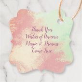 Regenboog Pastel, Eenhoorn Magic Dream Dank u Bedankjes Labels (Achterkant)