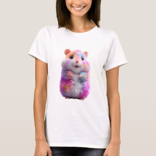 Regenboog Pastel Glitter Melkweg Hamster Vrouwen T-shirt