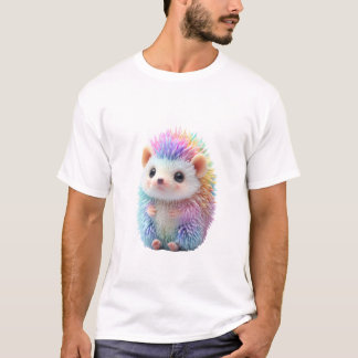 Regenboog Pastel Glitterende Egel Mannen T-shirt