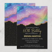Regenboog Pastel Goud Glitter Waterverf Kaart (Voorkant / Achterkant)