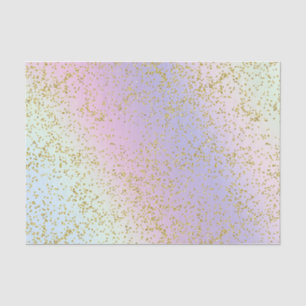 Regenboog Pastel Gouden Glitter Fantasie Verjaarda Tissuepapier