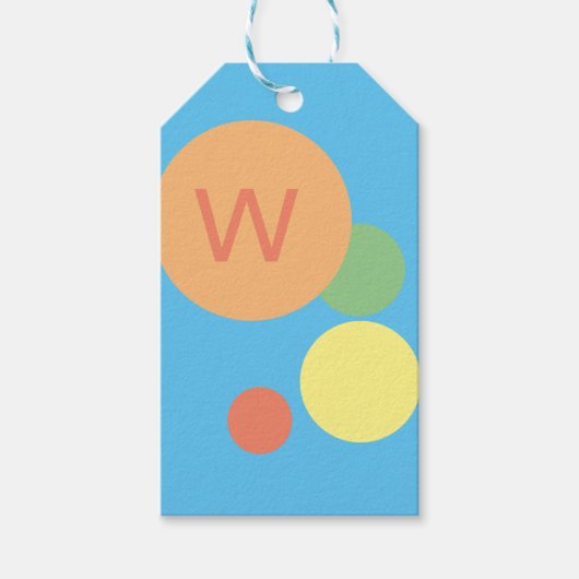 Regenboog pastel helder confetti modern minimaal cadeaulabel (Voorkant)