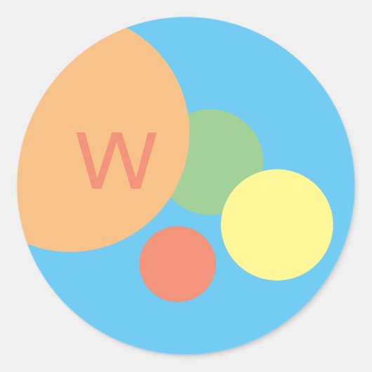 Regenboog pastel helder confetti modern minimaal ronde sticker (Voorkant)